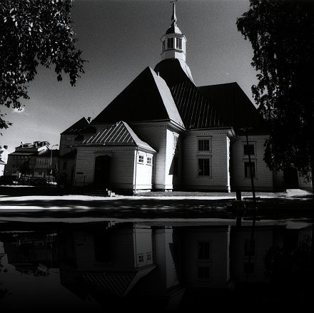 Lappeenranta Church black and white